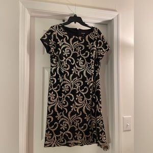Kenzie dressy dress, black with gold sequins. Size 12